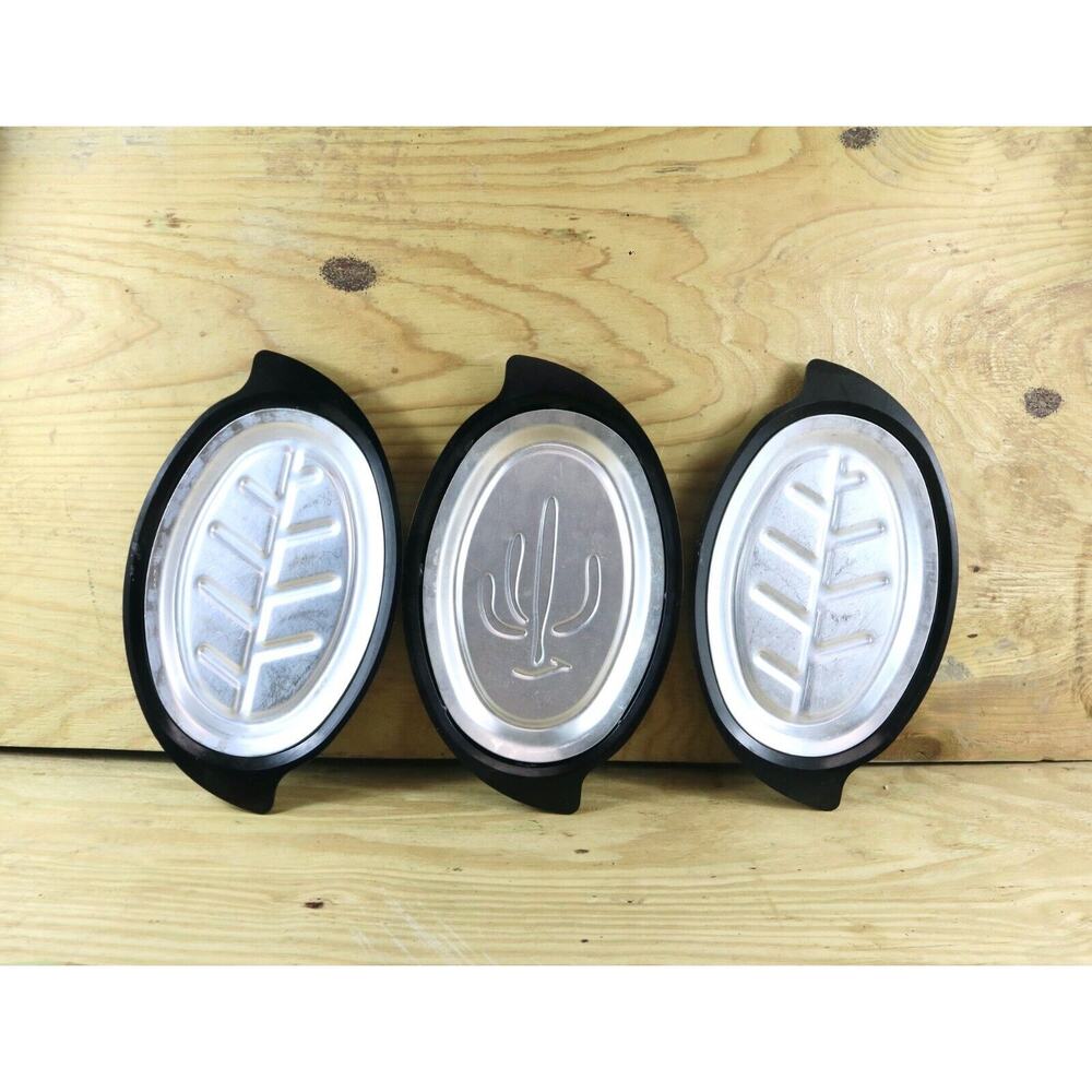 Vintage Nordic Ware Platter Steak Sizzler Fajita Holder Catus #1112 Set of 3